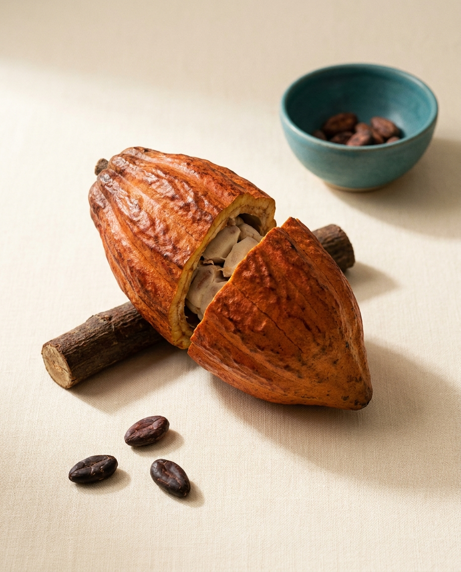 Territoire Caraïbes · cabosse de cacao fraîche